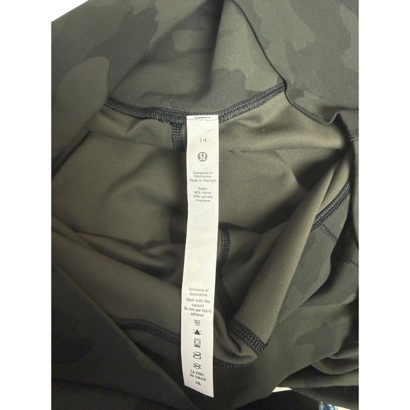 Lululemon Align High-Rise Crop 21" Camo Dark Olive Legging Women's 14 Athleisure - Picture 5 of 7